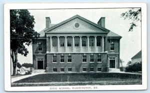 FARMINGTON, Maine ME ~ HIGH SCHOOL ca 1920s Franklin County Postcard