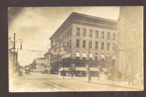 RPPC TOLEDO OHIO DOWNTOWN STREET SCENE VINTAGE 1908 REAL PHOTO POSTCARD