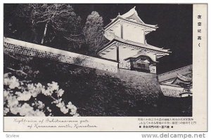 Night View Of Ishikawa-man Gate Of Kanazawa Castle, Kenrakuen, Japan, 1900-1910s