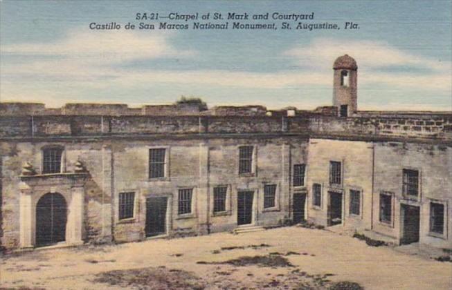 Florida St Augustine Chapel Of St Mark & Courtyard Castillo de San Marcos...