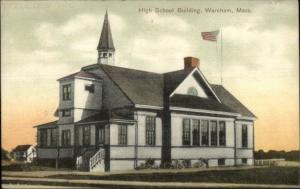 Wareham Cape Cod MA High School c1910 Postcard #2