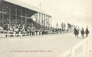 Wheelock Postcard; Horse Racing, Exciting Finish, Mountain Home ID Elmore County