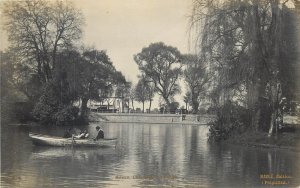 Mexico Real Photo Postcard Mexican Miret Chapultepec lake canoe 