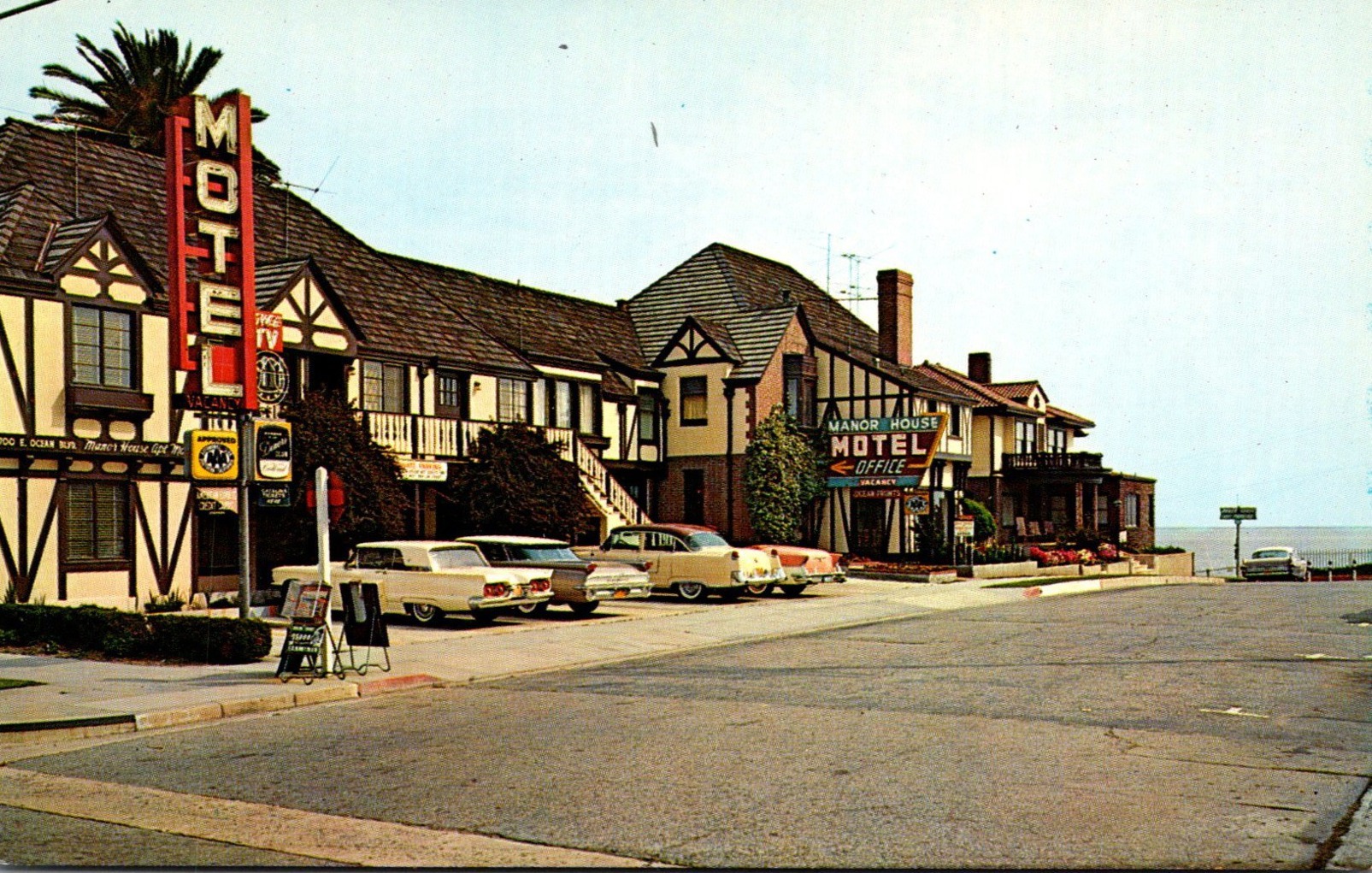 California Long Beach Manor House Motel Hippostcard