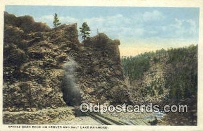 Sphinx head Rock, Salt Lake Railroad, Utah, UT USA Trains, Railroads Unused l...