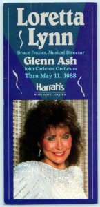 HARRAH'S RENO, Nevada NV ~ LORETTA LYNN Glenn Ash  1988 Advertising Postcard