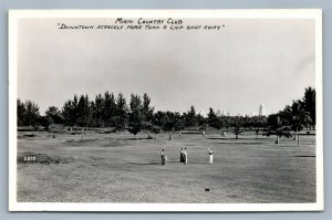 MIAMI FL COUNTRY CLUB GOLFING VINTAGE REAL PHOTO POSTCARD RPPC