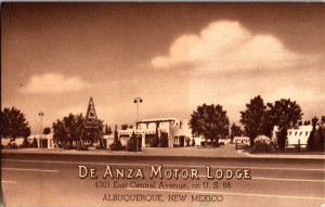 De Anza Motor Lodge on Route 66, Albquerque NM Vintage Postcard L77 