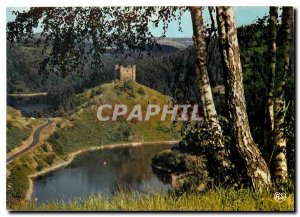 Modern Postcard Auvergne Picturesque Site and Chateau d'Alleuze overlooking t...