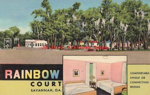 GA, Savannah, Georgia, Rainbow Court, Highway 17, Curteich No 2C-H753