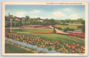 Linen~Soldiers Field Looking East~Rochester Minnesota~PM 1944~Vintage Postcard