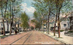 Postcard Upper Market Street Residence Section in Parkersburg, West Virginia