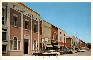Fulton KY Kentucky Lake Street City National Bank c1950-60s Vintage Postcard