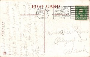 Vintage Postcard A Happy Christmas Holly Branch KO9