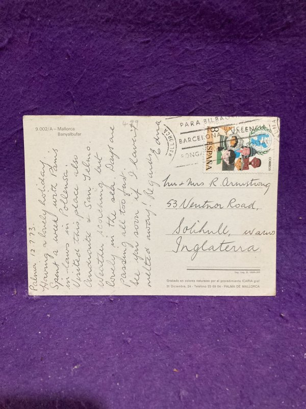 Spain Mallorca Banyaibufar posted 1973