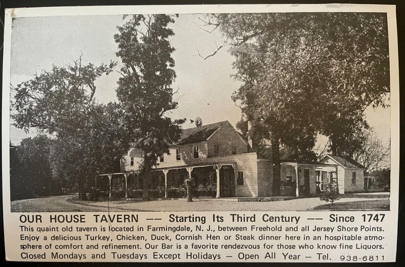 Vintage Postcard 1950's Our House Tavern Restaurant, Farmingdale, New Jersey NJ