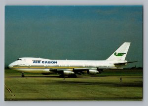 Aviation Airplane Postcard Air Gabon Airline Boeing 747-2Q2B T7