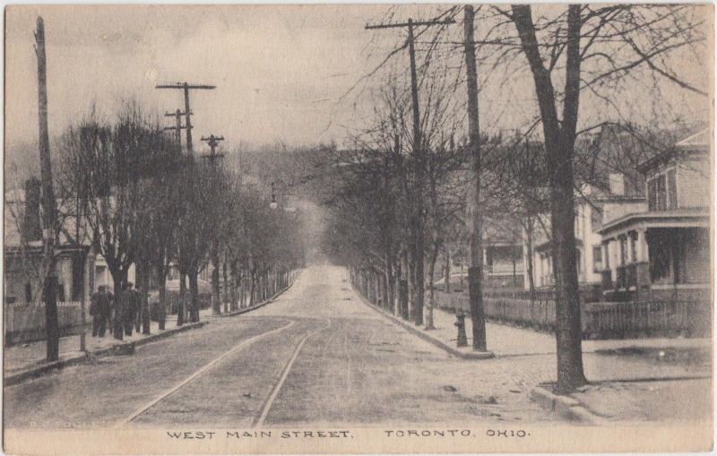 Ohio Postcard 1911 TORONTO Steubenville WEST MAIN STREET Homes