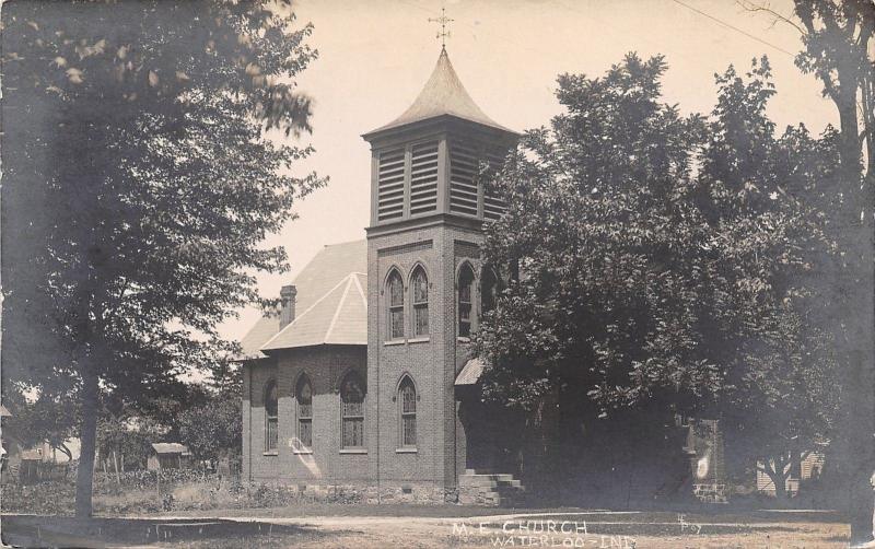 Waterloo Indiana~Methodist Episcopal Church~Laura E Bender~1912 Real Photo~RPPC