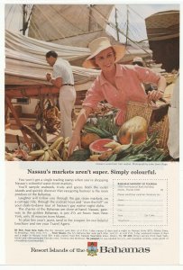 Nassau's Waterfront - Resorts of the Bahamas - 1960's Vintage Ad