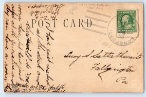 Greetings From The Farm Sleeping Cows Man Longport NJ DPO (1884-1954) Postcard