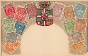 Denmark, Stamp Images on Early Embossed Postcard, Published by Ottmar Zieher