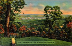 Pennsylvania Uniontown From Summit Hotel Golf Course 1939 Curteich