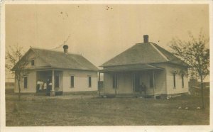 1909 Weatherford Oklahoma Two Small Homes RPPC Photo Postcard 20-4978