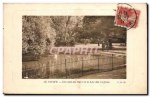 Vichy - A corner of the park and the lake Swan - Old Postcard