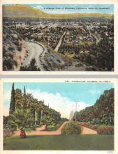 2~Postcards Riverside, CA California BIRD'S EYE VIEW & VICTORIA AVE Street Scene