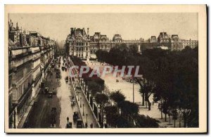 Postcard Old Paris Strolling Perspective on the Rue de Rivoli and the Louvre ...