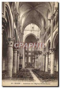 Old Postcard Dijon Interior of the Church of Our Lady