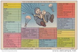 Humour Busy Aviator's Correspondence Card