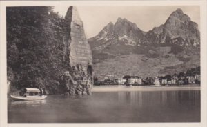 Switzerland Schillerstein mit Brunnen Real Photo