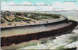 Galveston Famous Seawall Galveston Texas Vintage Postcard C130
