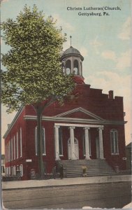 Postcard Christs Lutheran Church Gettysburg PA