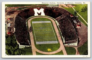 Columbia MO~University of Missouri~Memorial Football Stadium~1937 Postcard