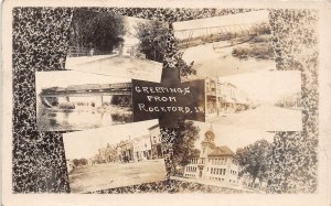 J48/ Rockford Iowa RPPC Postcard c1910 6View Bridge School Main St 241