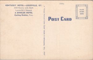 Kentucky Hotel Louisville KY Postcard PC492