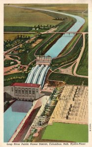 Vintage Postcard 1952 Loup River Public Power Dist Hydro-Plant Columbus Nebraska