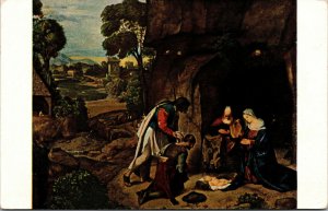 Vtg The Adoration of the Shepherds by Giorgione National Gallery of Art Postcard