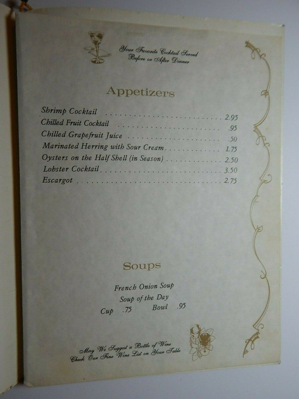 Vintage 60s Ed's Steak House Restaurant Menu Bedford Pennsylvania