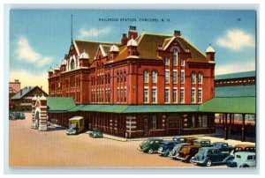 c1920s's Railroad Station Cars View Concord New Hampshire NH Vintage Postcard 