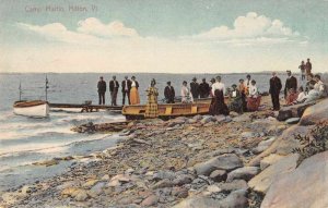 Milton Vermont Camp Martin People on Beach Vintage Postcard AA7099