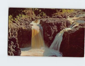 Postcard Beautiful Copper Falls Copper Falls State Park Mellen Wisconsin USA