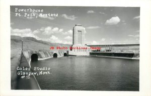 5 Postcards, Fort Peck Dam, Montana, RPPC, Aerial Views, Construction 