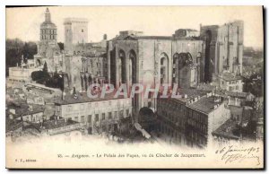 Old Postcard Avignon The Popes' Palace seen from the bell tower of Jacquemart