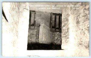 RPPC  OAXACA, MEXICO Interior TUMBA Ruinas de MONTE ALBAN ca1940s Postcard