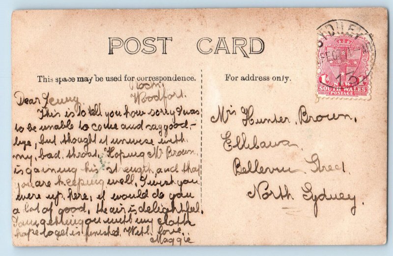 Sydney New South Wales Australia Postcard Fort Denison 1913 RPPC Photo