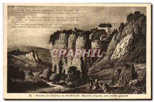 Old Postcard Ruins Of Chateau De Mortain DAfter A Vielille engraving